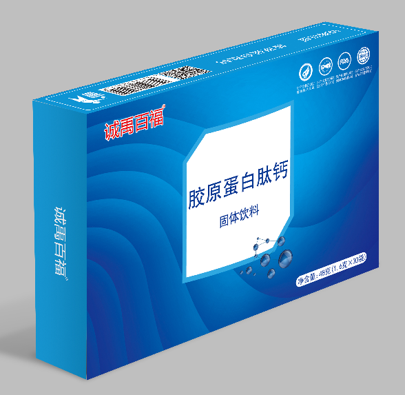 誠禹百福膠原蛋白肽鈣 1.6克/ 袋，30袋/盒。