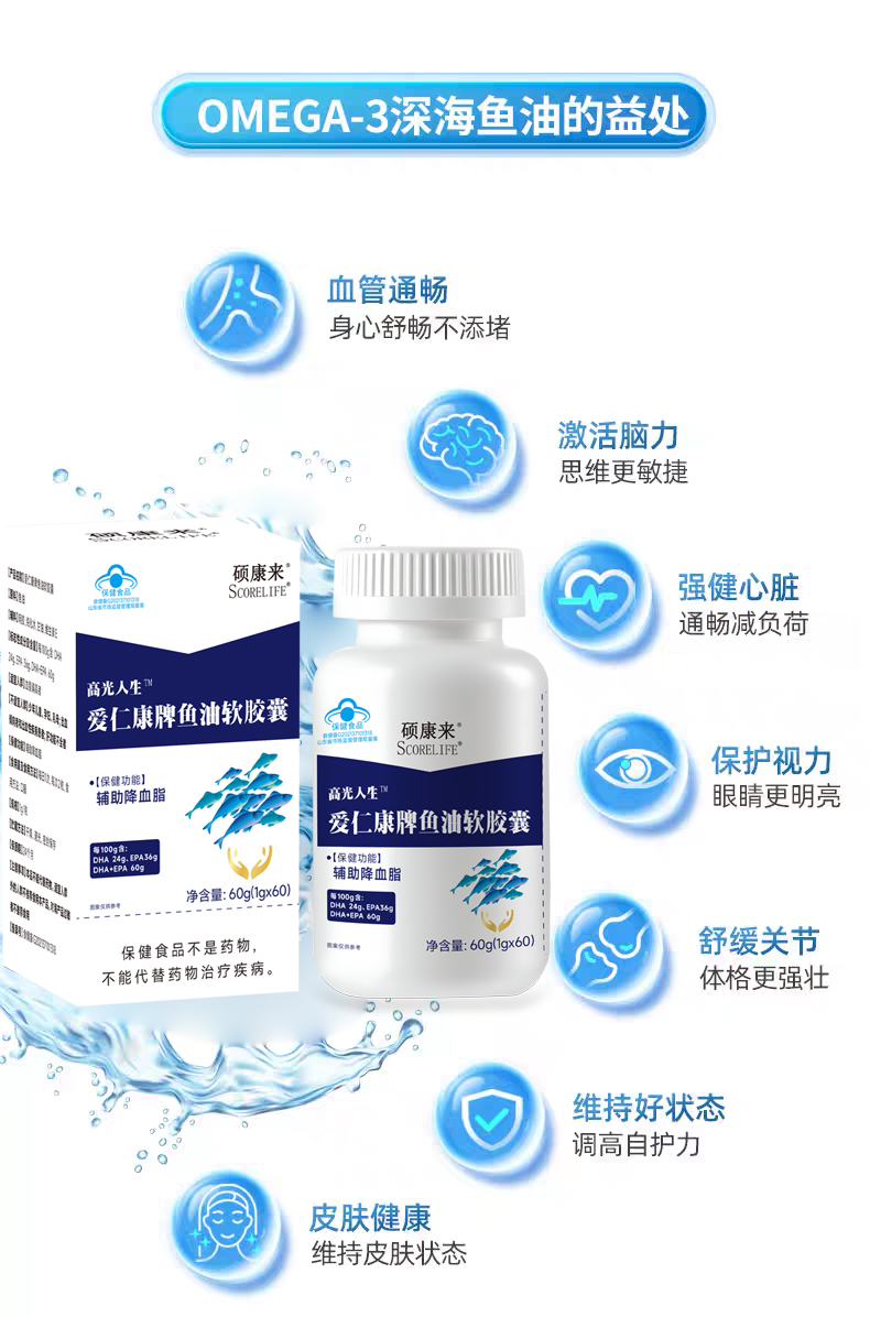 碩康來牌歐米伽3魚油軟膠囊